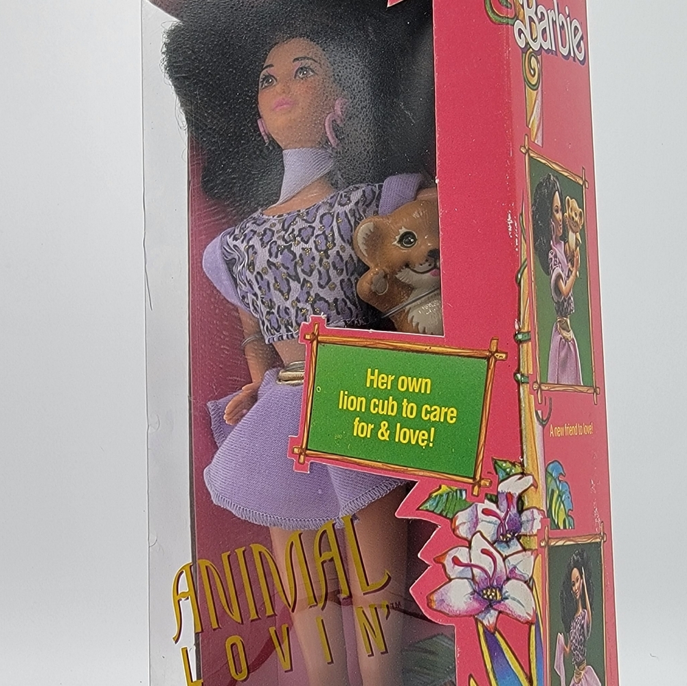 Vintage 1989 Barbie Animal Lovin Nikki Doll & Lion Cub No. 1352 NRFB. - Picture 2 of 10